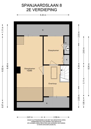 Floorplan - Spanjaardslaan 8, 2352 AK Leiderdorp